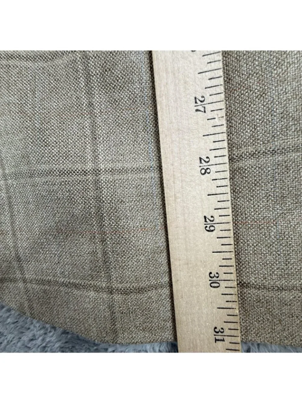 Jos A Bank Blazer Mens 39R Beige Windowpane Silk Wool Tweed Sport Coat Jacket